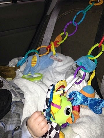 Toys in car with baby #babycar