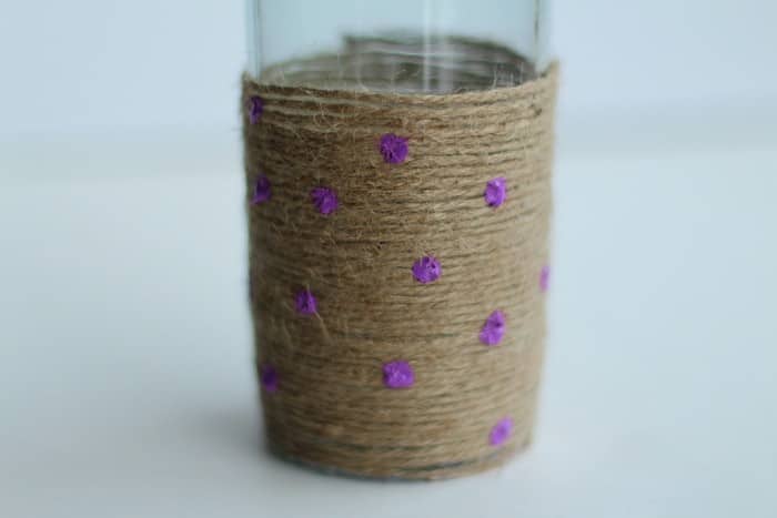 DIY Rope Vase Tutorial - Rope Vase Purple Dots