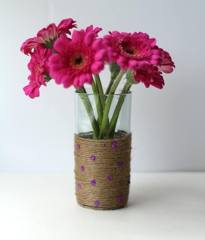 DIY Rope Vase Tutorial - Rope Vase With Flowers