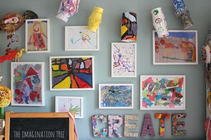 Creating An Art Area For Young Kids - Art Gallery Wall