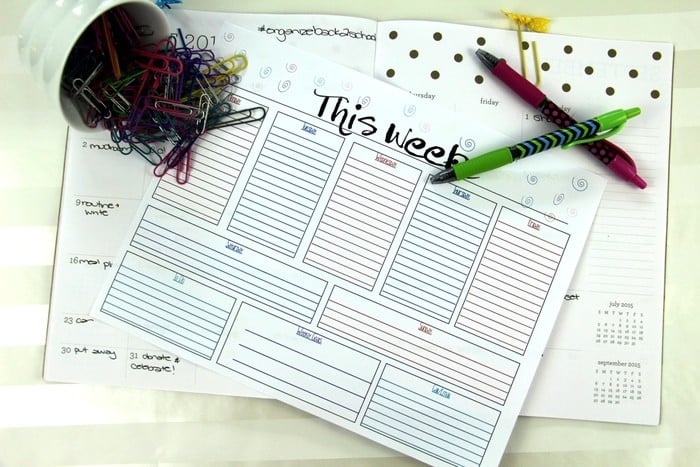 Setting Up Schedules And Routines - Weekly Calendar