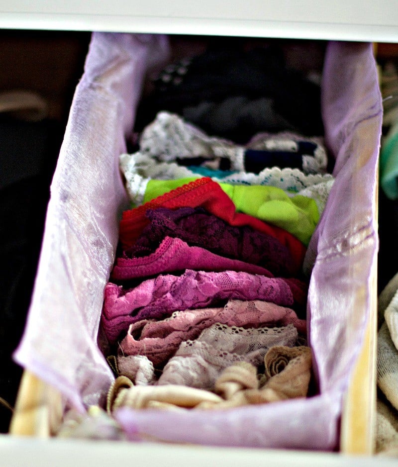 space saving underwear drawer organization