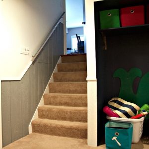 Painted play nook at the bottom of the stairs #playnook #diy