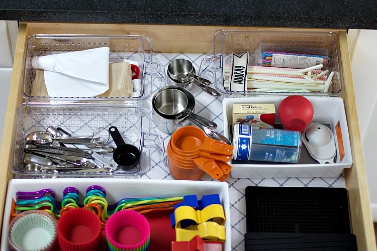 how to organize baking drawer