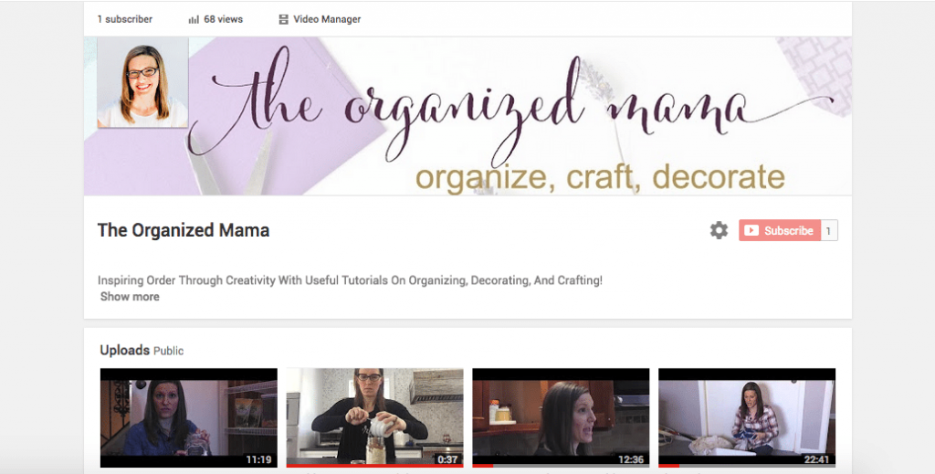 Organized Mama TV YouTube