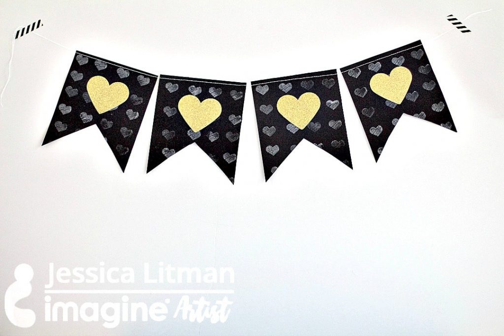 Glittery and Embossed Banner For Valentine's Day
