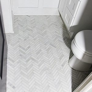 herringbone bathroom floor tile