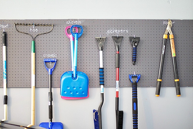how to organize a garage hooks pegboard