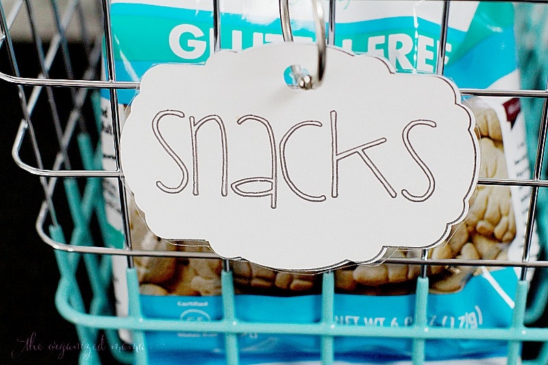 Close up snacks pantry label tutorial