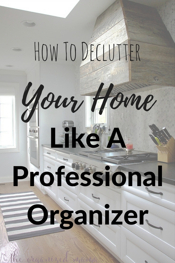 When it comes to decluttering your home, it can seem rather overwhelming! But professional organizer, The Organized Mama, shares her tips to make it less stressful to declutter your stuff! #declutter #organize