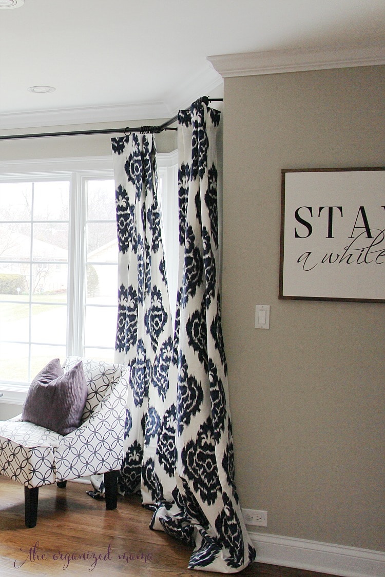 How To Hang Bay Window Curtains On An Oversized The Organized Mama