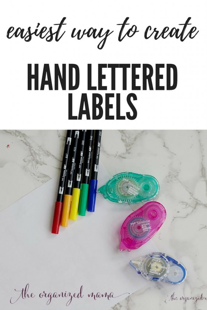 The latest trend is hand lettered labels when it comes to organization. This tutorial breaks down steps to create your own custom labels for less! #handlettered #labels