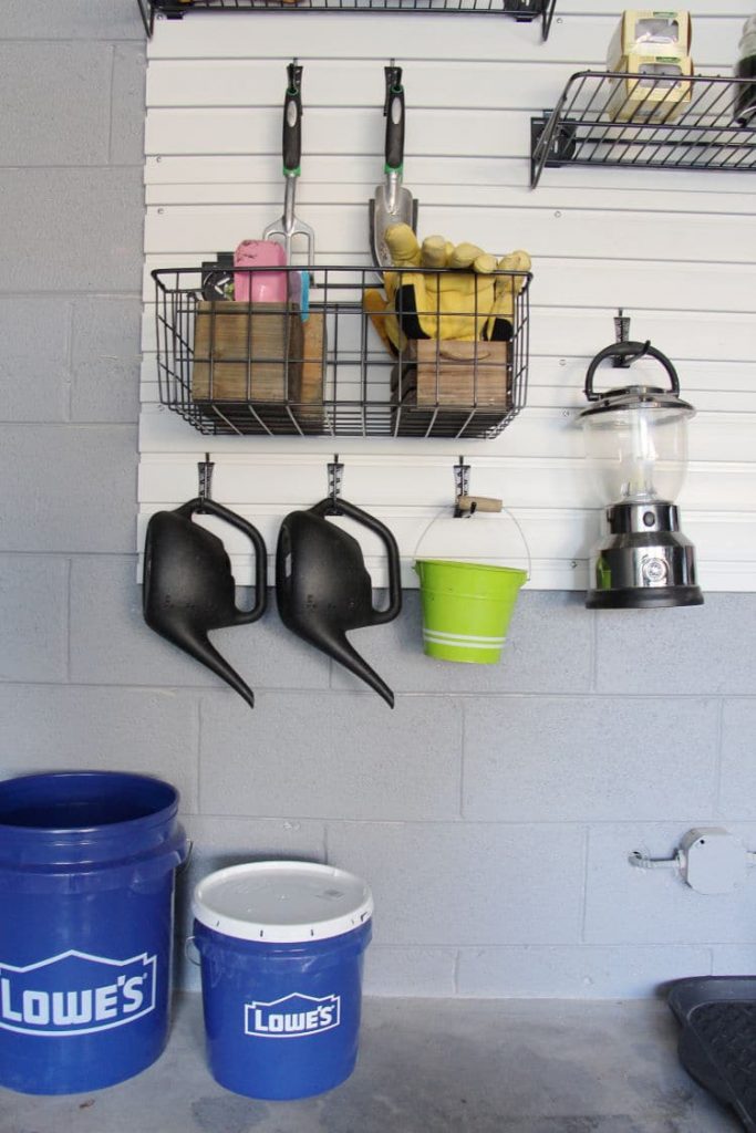 Professional organizer shares her tips for how to create effective garden tool storage using products from Lowe's Home Improvement Store! #organized #tools #garden