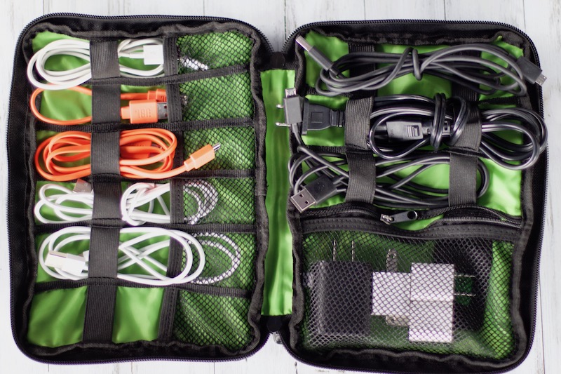 how to create extension cord storage along with other cord storage in travel cord organizer