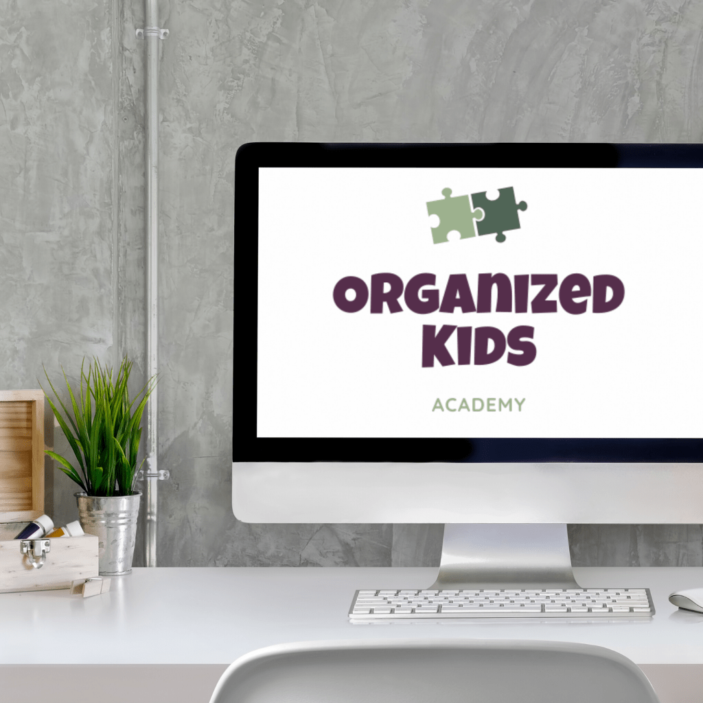 The Organized Kids Academy Mini Course on a computer screen