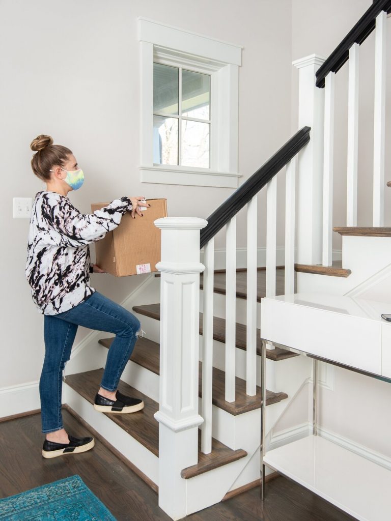 tips for moving with rachel walking up stairs