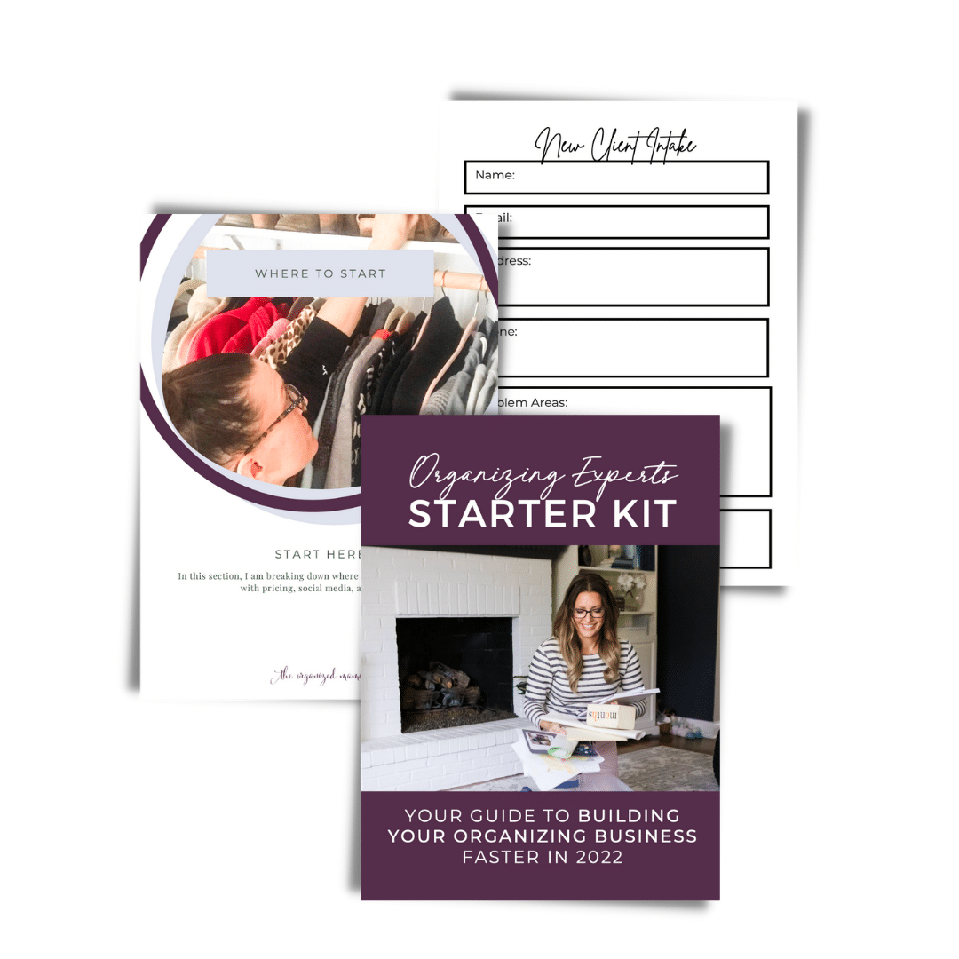 pages included in organizing experts starter kit