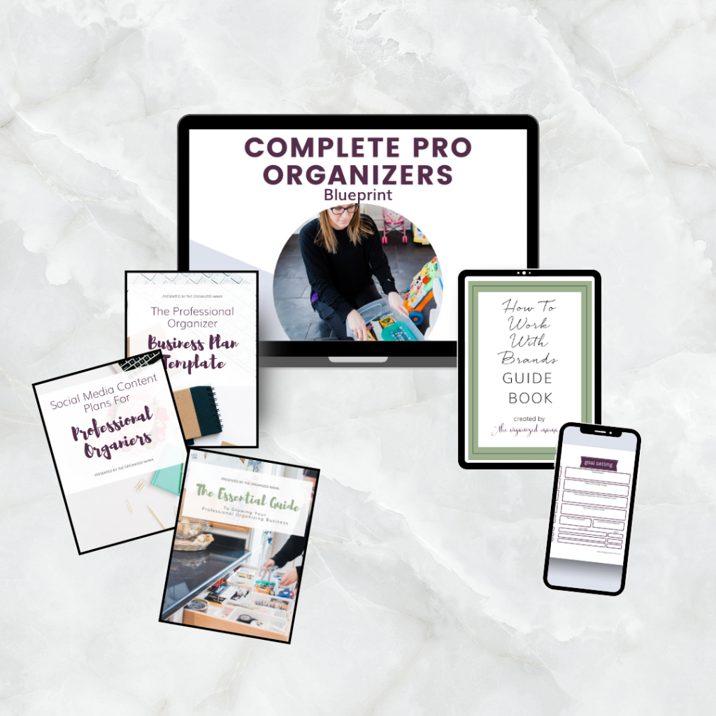 the complete pro organizers blueprint on computer and ipads