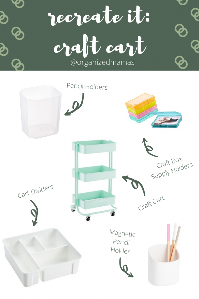 recreate it with craft cart supplies including cart and organizers