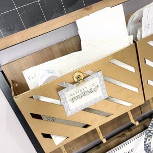 file hangers on command center with paper inside