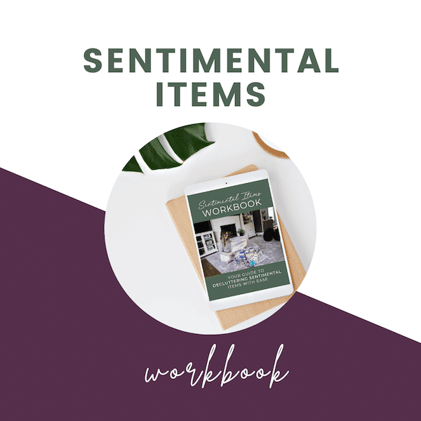 sentimental items workbook text with cover on ipad graphic