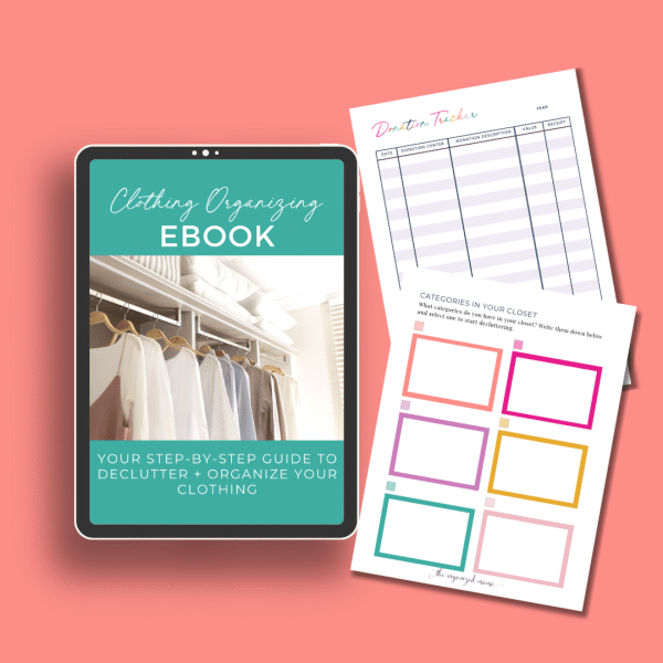 clothing organizing ebook on ipad with two pages