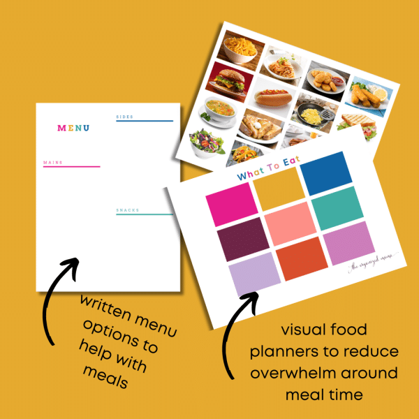meal planners from organized kids workbook
