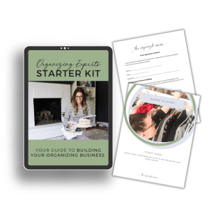 organizing experts starter kit on ipad with two pages