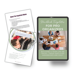 pro organizer employee handbook on ipad with two pages