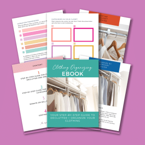 six pages of clothing organizing ebook