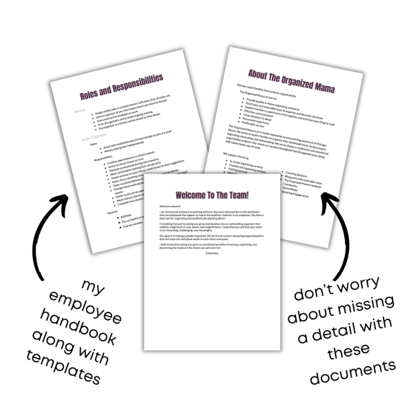 three sample pages of documents