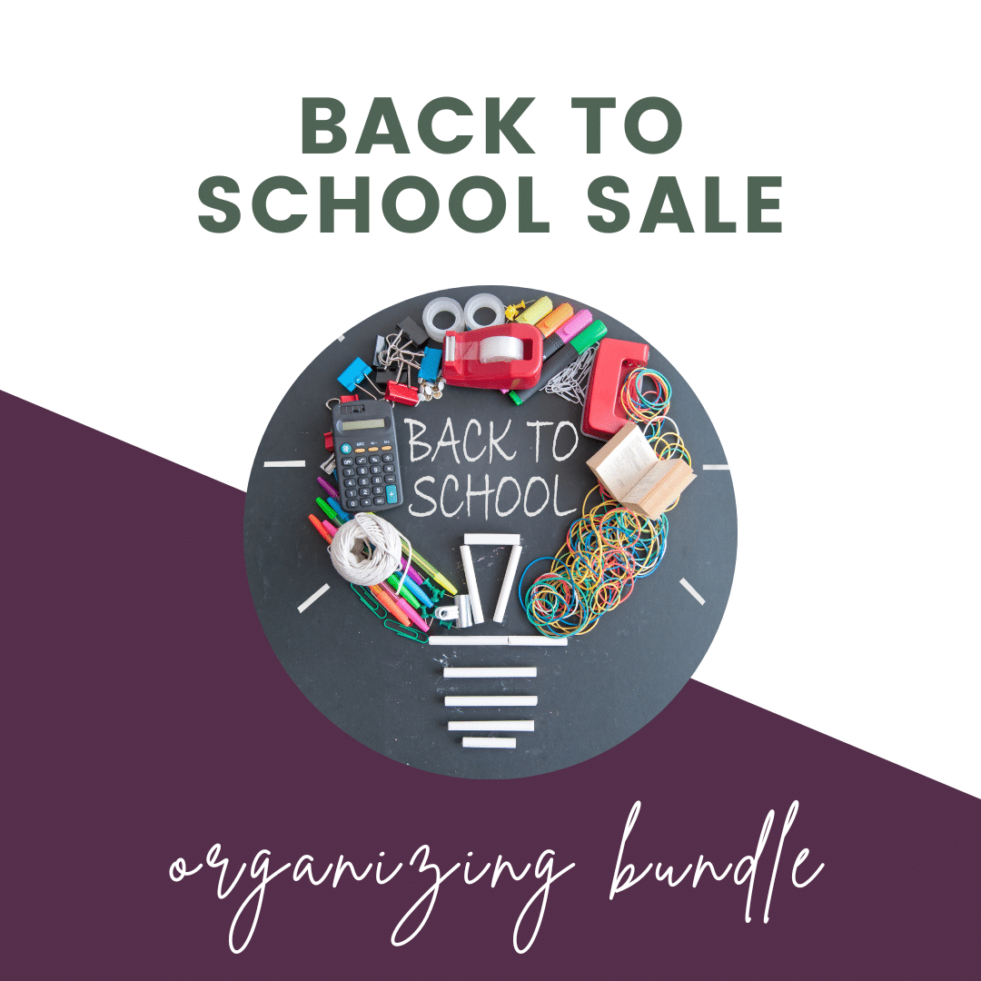 back to school sale organizing bundle graphic