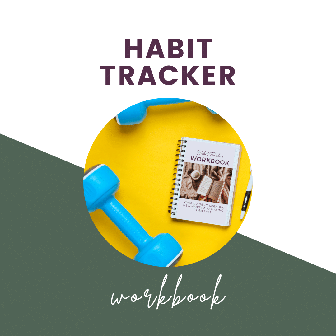 habit tracker workbook text with tracker next to weights