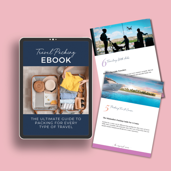 travel packing ebook with pages on ipad